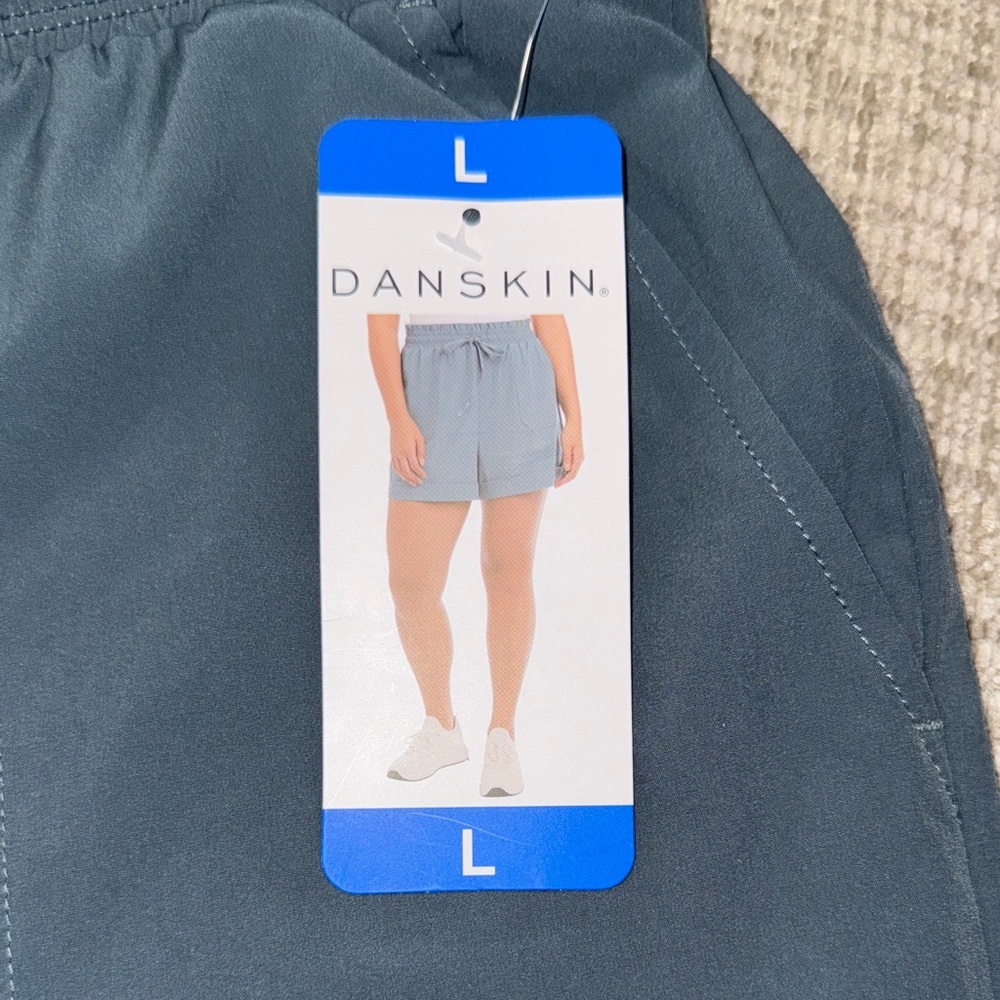 Danskin Charcoal Casual Paperbag  Shorts - Picture 2 of 7